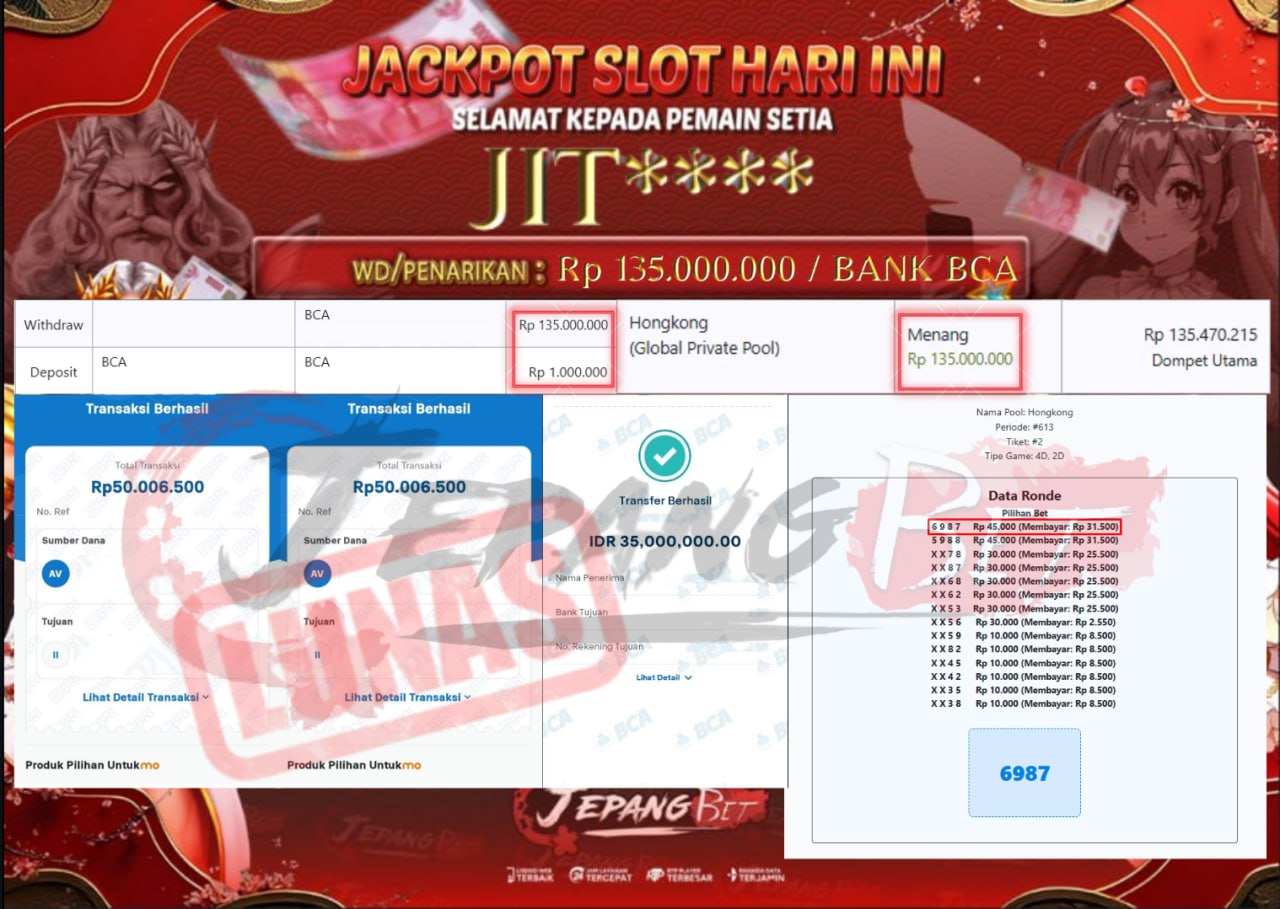 Jackpot Togel Hongkong 4D Berhasil Dibayarkan Lunas Sebesar Rp 135.000.000., – LUNAS